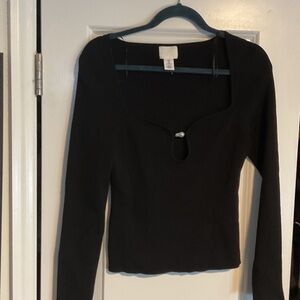 H&M Black Long Sleeve Top